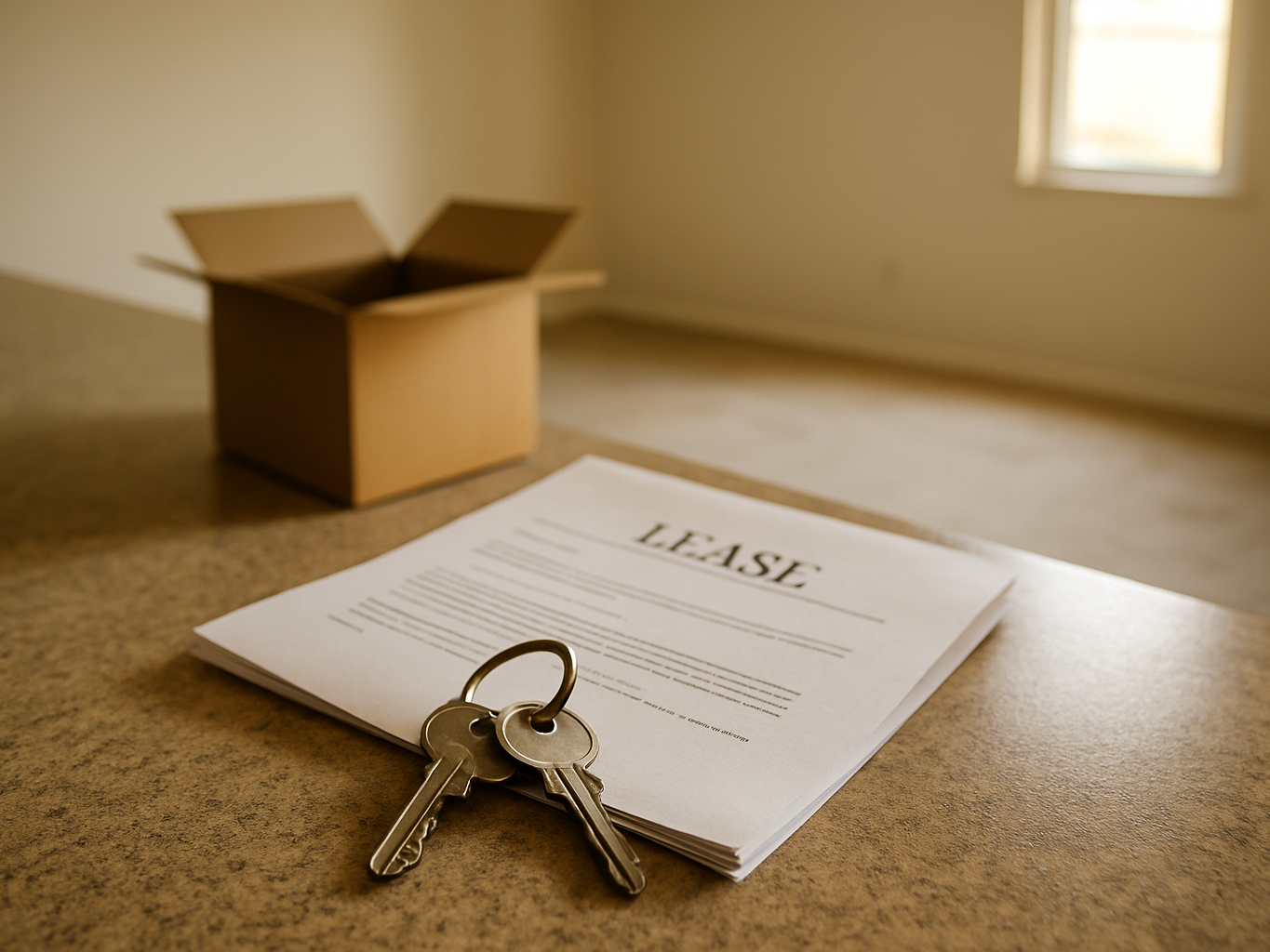 House keys and a lease on the counter of an empty Salinas rental after a long-term tenant moved out
